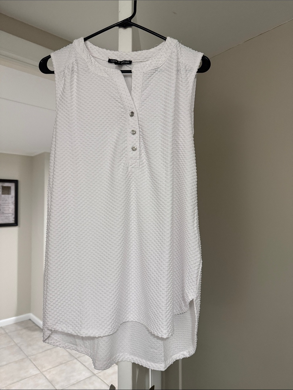 Cable & Gauge White Textured Tunic Top